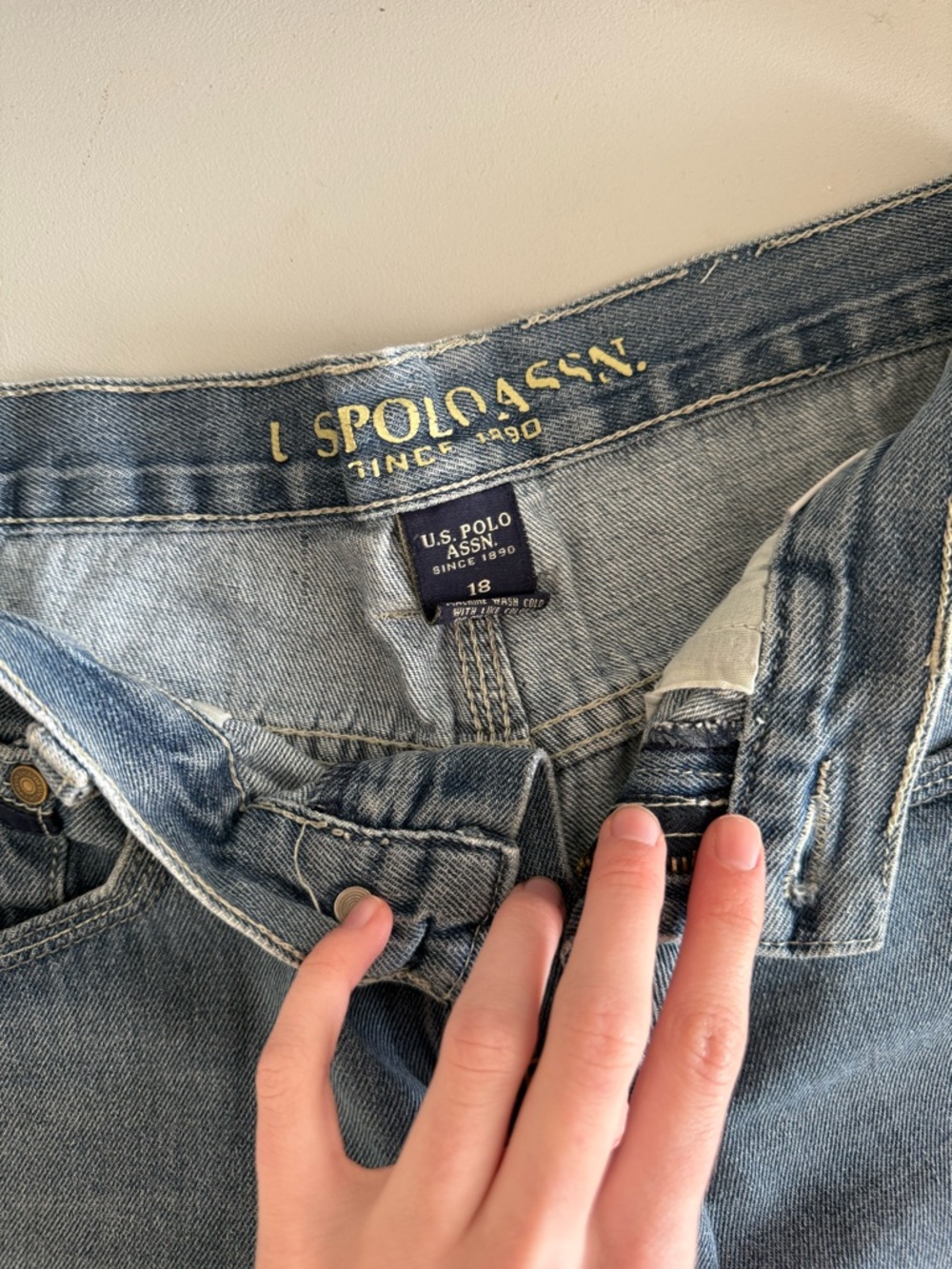 Vintage U.S. Polo Assn. Light Blue Jorts - Picture 4 of 6
